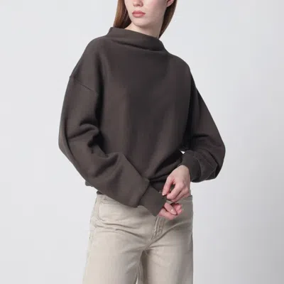 6397 6397 MUD-COLOURED DRAPED SWEATSHIRT