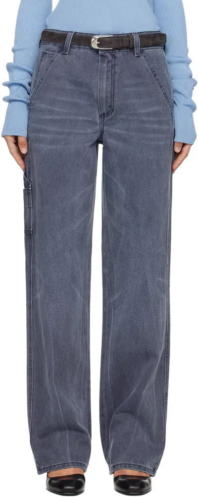 6397 Navy Long Painter Jeans In Blue