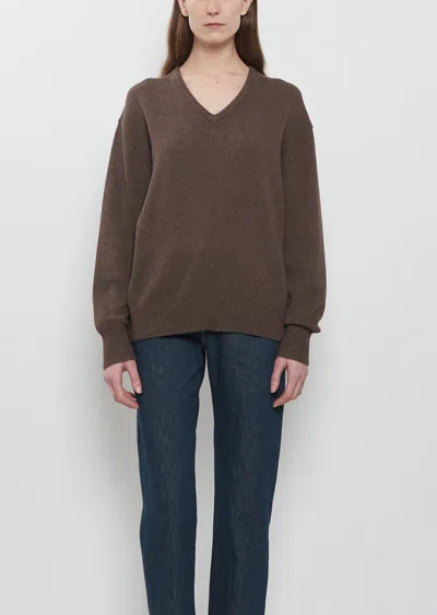 6397 Oversized Cashmere Cotton Sweater In Brown