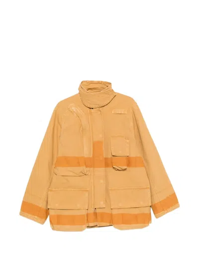 6397 패널 하이 넥 코트 In Orange