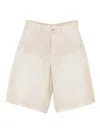 6397 Panelled Washed-effect Shorts In Neutral