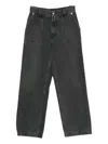 6397 Patch-pocket Jeans In Burgundy