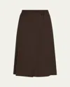 6397 Pinstripe Bermuda Shorts With Crossover Closure In Brown