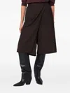 6397 Pinstripe Bermuda Shorts With Crossover Closure In Brown