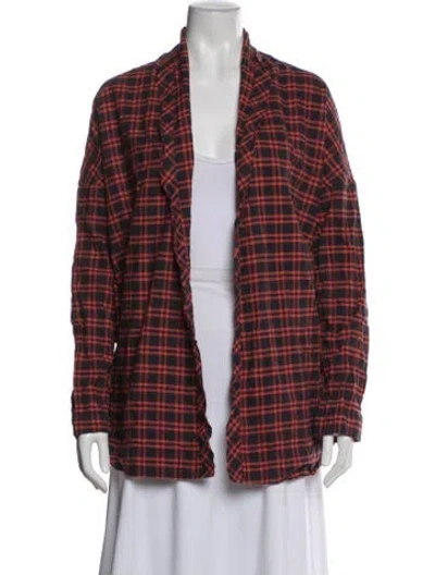 Pre-owned 6397 Plaid Print Blazer In Multi