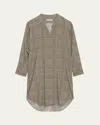 6397 Plaid Shirtdress In Houndstooth