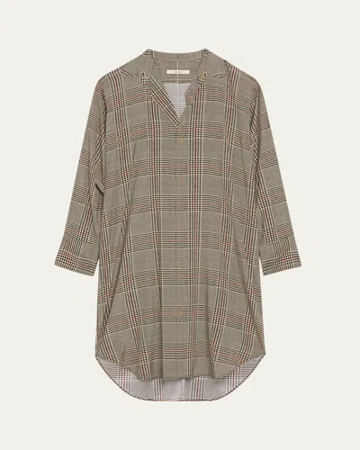 6397 Plaid Shirtdress In Houndstooth