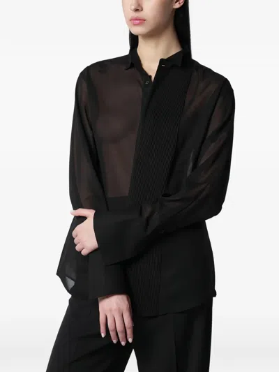 6397 Plissé Shirt In Black