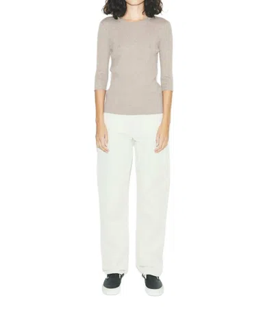 6397 Poor Boy Rib Top In Heather Taupe In Neutral