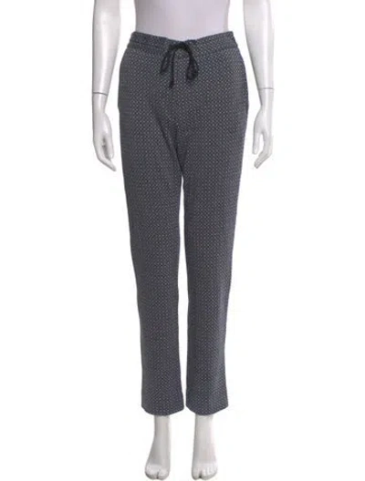 Pre-owned 6397 Printed Straight Leg Pants In Blue