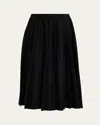 6397 Pull-on Pleated Skirt In Black
