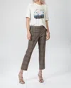 6397 Pull-on Trouser In Brown Plaid In Brown