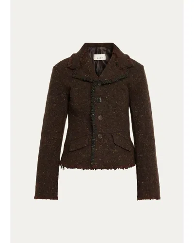 6397 Rawedge Tweed Jacket In Brown