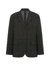 6397 Relaxed Sporting Check-pattern Blazer In Gray
