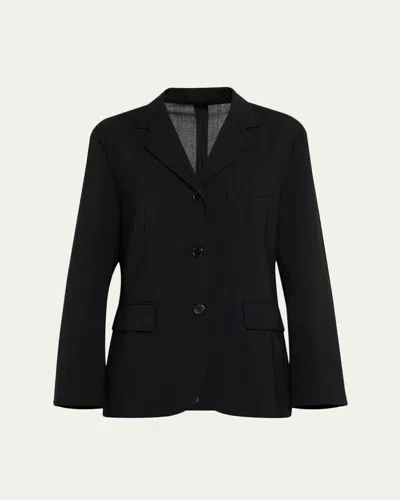 6397 Relaxed Wool Sporting Coat In Black