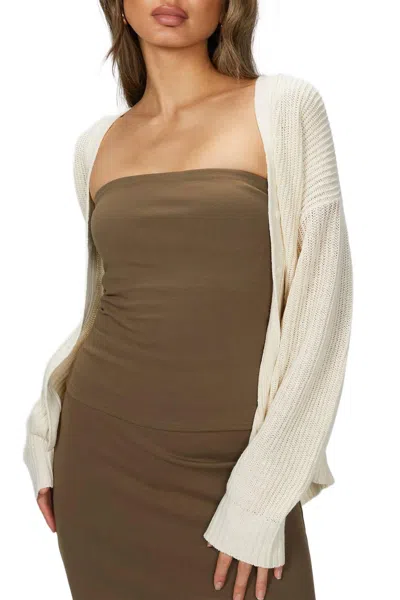 6397 Ribbed Kurt Cardigan In Natural In Multi