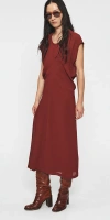 6397 S-curve Dress In Bordeaux Chiffon In Red
