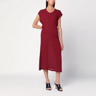 6397 S-CURVE DRESS IN BORDEAUX CHIFFON
