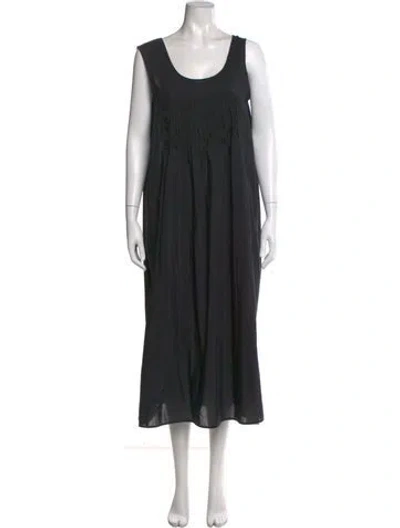 Pre-owned 6397 Scoop Neck Long Dress In Black