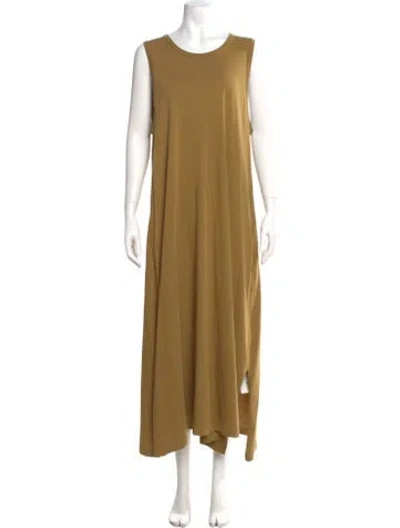 Pre-owned 6397 Scoop Neck Long Dress In Green