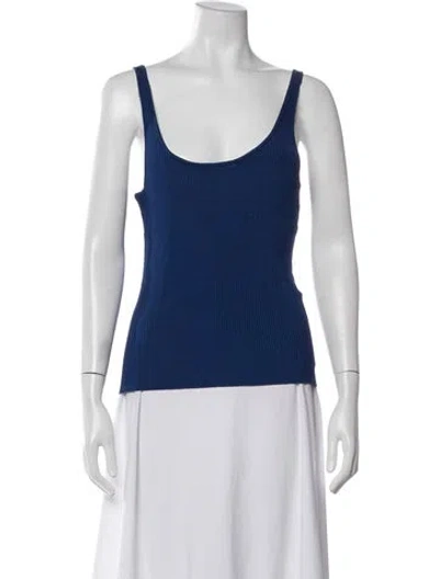 Pre-owned 6397 Scoop Neck Sleeveless Top In Blue