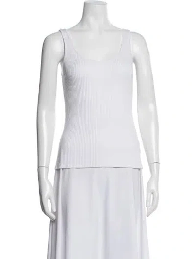 Pre-owned 6397 Scoop Neck Sleeveless Top In White