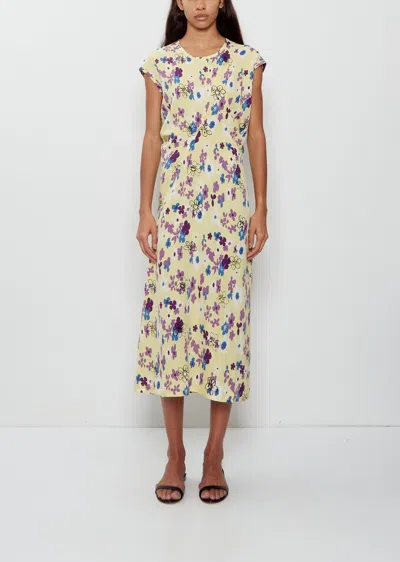 6397 S-curve Silk Dress In Yellow