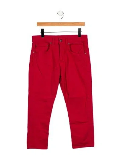 Pre-owned 6397 Shorty Straight Leg Jeans In Red