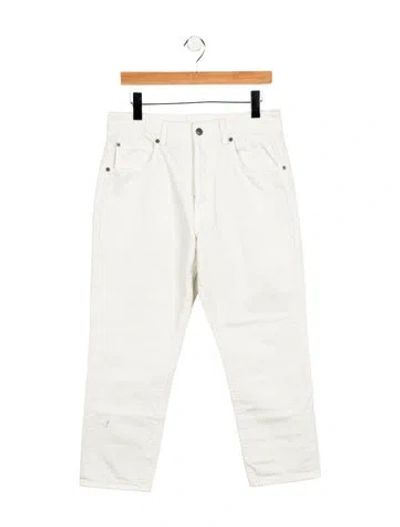 Pre-owned 6397 Shorty Straight Leg Jeans In White