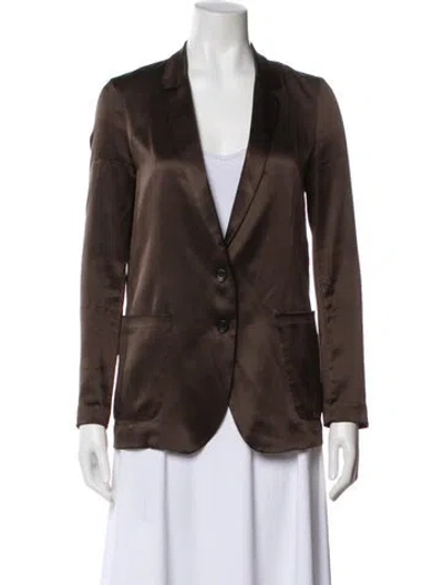 Pre-owned 6397 Silk Blazer In Brown