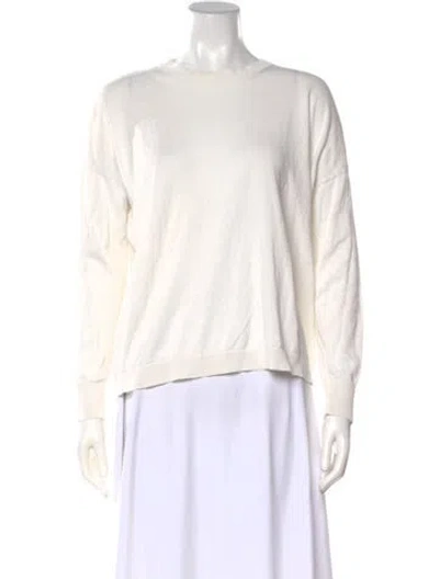 Pre-owned 6397 Silk Crew Neck Sweater In Neutrals