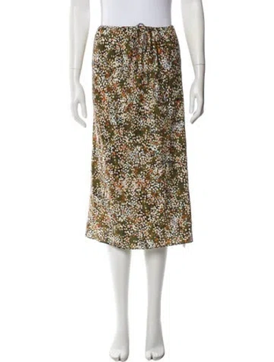 Pre-owned 6397 Silk Knee-length Skirt W/ Tags In Green