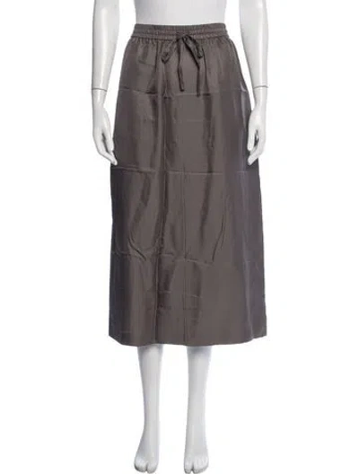 Pre-owned 6397 Silk Long Skirt In Grey