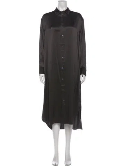 Pre-owned 6397 Silk Midi Length Dress In Black