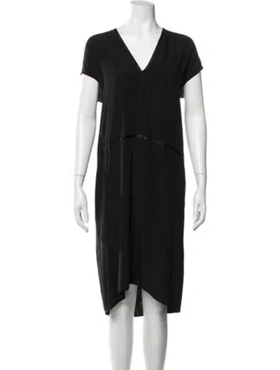 Pre-owned 6397 Silk Midi Length Dress In Black