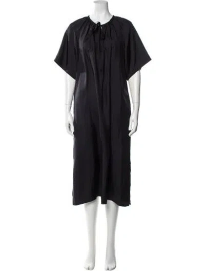 Pre-owned 6397 Silk Midi Length Dress In Blue