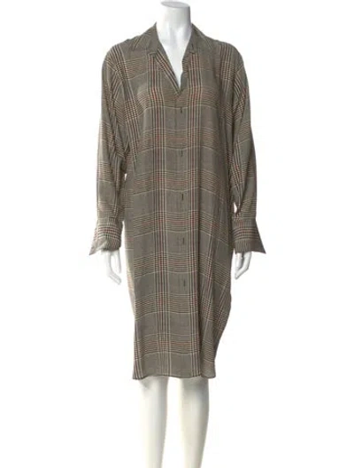 Pre-owned 6397 Silk Midi Length Dress In Multi