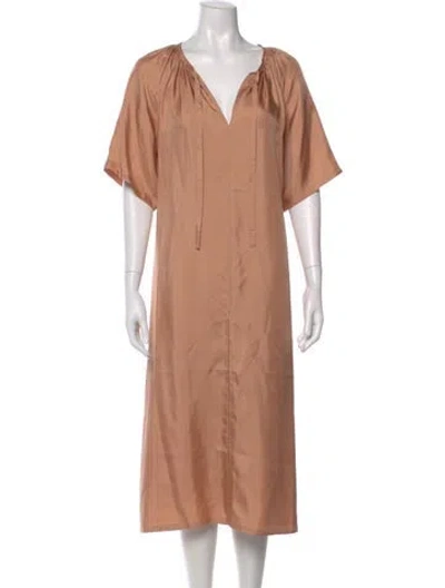 Pre-owned 6397 Silk Midi Length Dress W/ Tags In Orange
