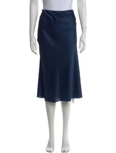 Pre-owned 6397 Silk Midi Length Skirt In Blue