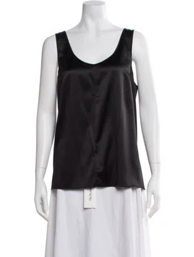 Pre-owned 6397 Silk Scoop Neck Top W/ Tags In Black