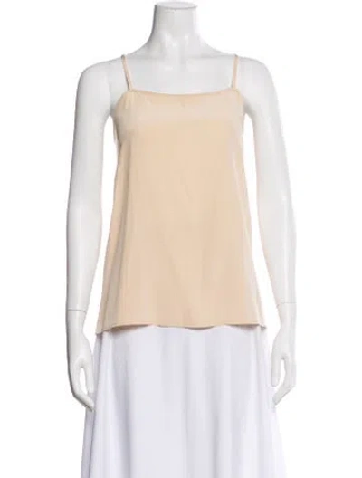 Pre-owned 6397 Silk Square Neckline Top In Neutral