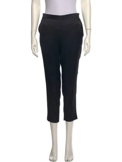 Pre-owned 6397 Silk Straight Leg Pants In Black