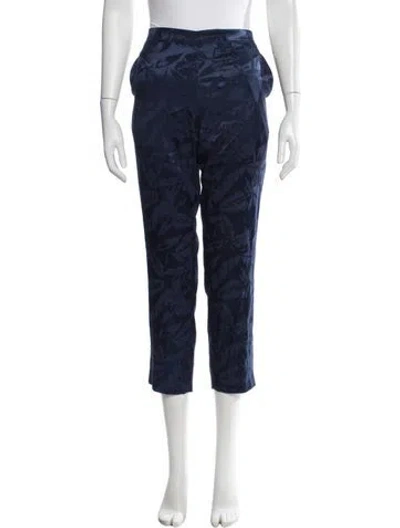 Pre-owned 6397 Silk Straight Leg Pants W/ Tags In Blue