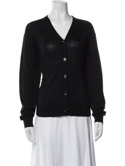 Pre-owned 6397 Silk V-neck Sweater W/ Tags In Black