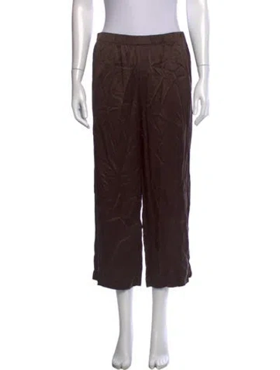 Pre-owned 6397 Silk Wide Leg Pants In Brown