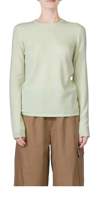 6397 Skinny Crewneck Sweater In Pale Mint In Multi