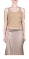 6397 Skinny Rib Cami Top In Sand In Beige