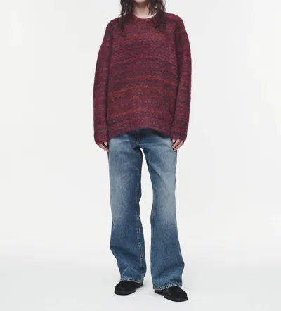 6397 Spacedye Crew Sweater In Plum In Pink