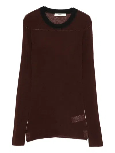 6397 Stripe-detail Jumper In Brown