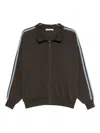6397 Stripe-detail Zip-up Jacket In Brown